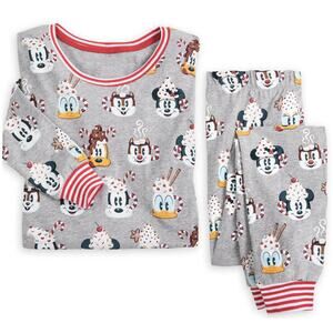 Disney Park Mickey Mouse and Friends Holiday Two-Piece Pajama for Adults S